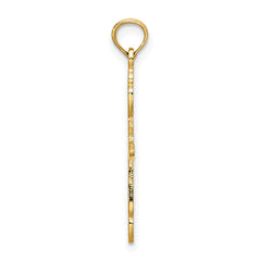 14K Polished and Cut-Out Cross Charm