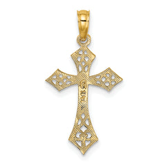 14K Filigree Cross Charm