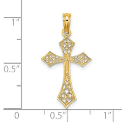 14K Filigree Cross Charm