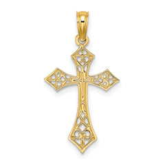 14K Filigree Cross Charm