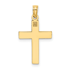 14K D/C Block Cross Charm