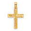 14K D/C Block Cross Charm