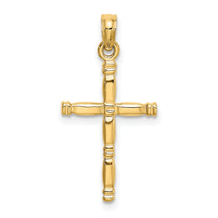 14K 3-D Polished Cross Charm