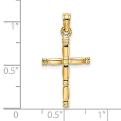 14K 3-D Polished Cross Charm