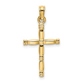 14K 3-D Polished Cross Charm