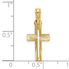 14K D/C Cross Charm