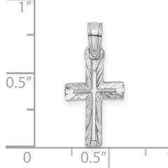 14K White Gold D/C Cross Charm