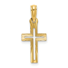 14K D/C Cross Charm