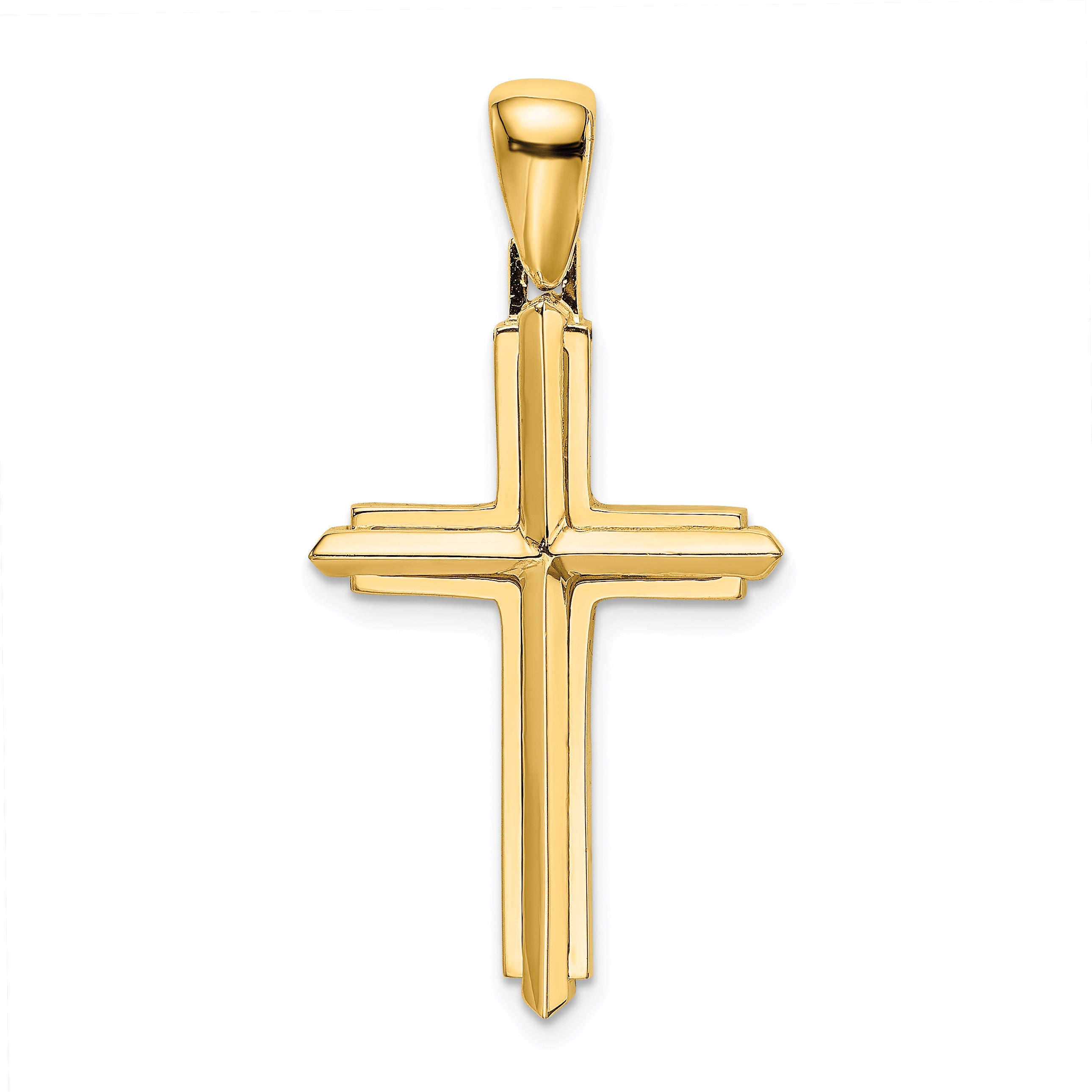 14K Polished Cross Charm