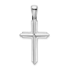 14K White Gold Polished Cross Charm