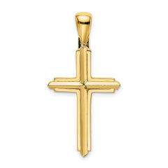 14K Polished Cross Charm