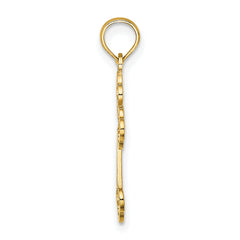 14K Lace Center Budded Cross Charm