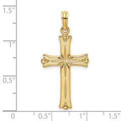 14K Cross W/Starburst Center Charm