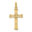 Cross with Starburst Center Charm in 14K Yellow Gold, 25mm - Sophia Jewelers