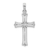 14K White Gold Cross W/Starburst Center Charm