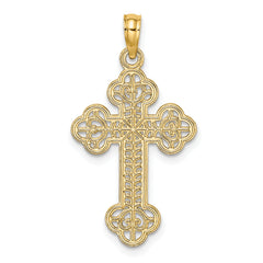 14K Cut-Out Design Cross Charm