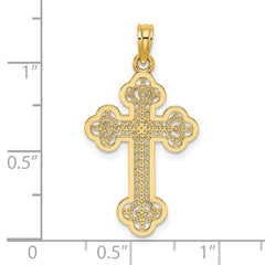 14K Cut-Out Design Cross Charm