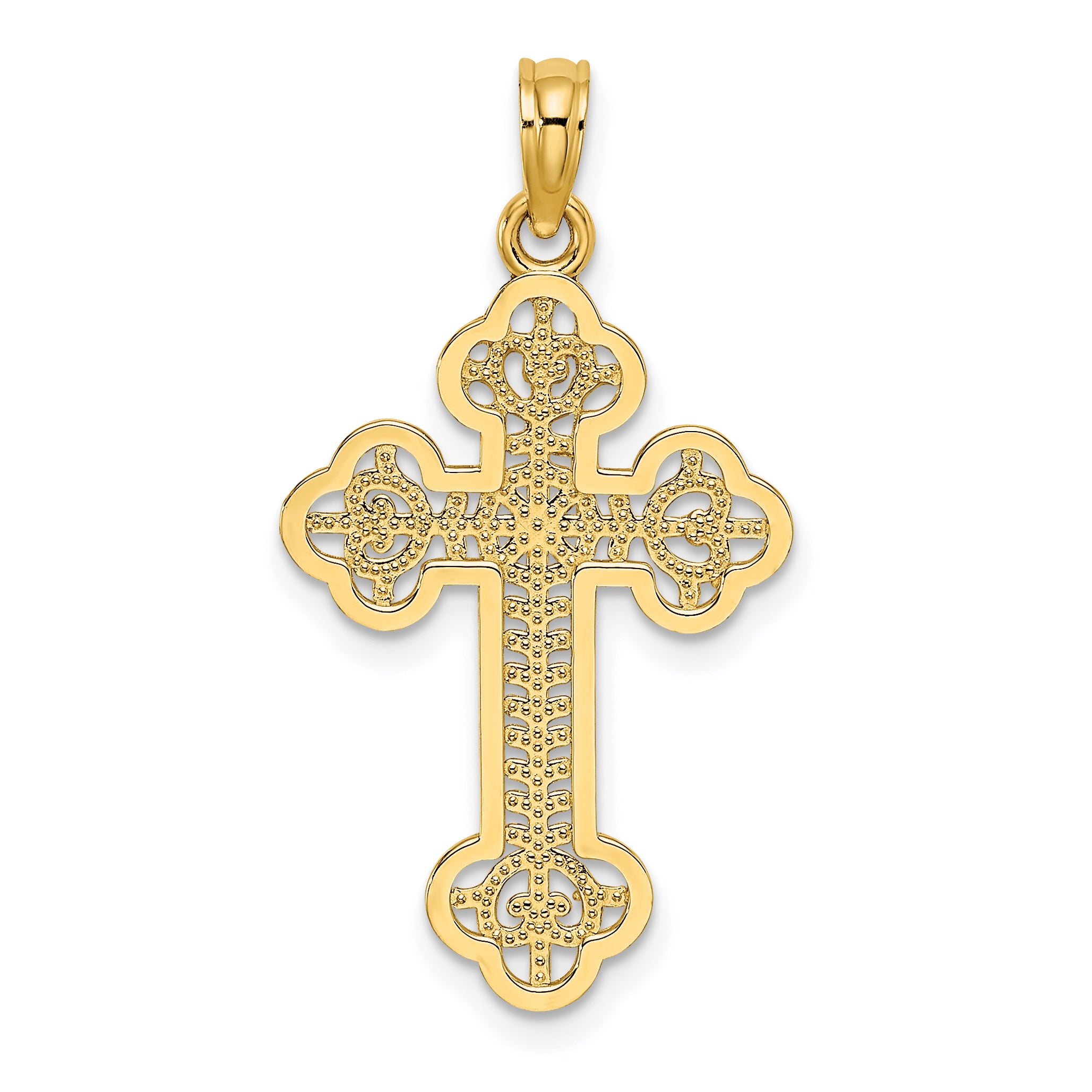 14K Cut-Out Design Cross Charm