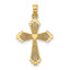 14K Cut-Out Stripes Cross w/ Heart Charm
