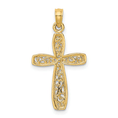 14K Cross w/ Filigree Center Charm