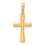 10K None Polished Beveled Cross w/ Round Tips Charm
