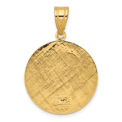 14K Polished Saint Christopher Coin Charm