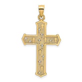 14K Arrow Tip Cross W/ Cross Accents Charm