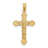 14K Inri Crucifix W/ Scroll Tips Charm