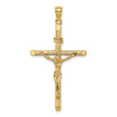 14K Textured Crucifix Charm