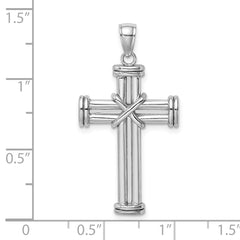 14k White Gold Polished Cross Pendant