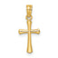 14K Polished Beveled Cross w/ Round tips Charm