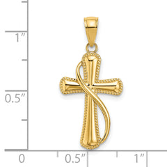 14K Cross With Drape Charm