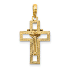 14K Polished Cross W/ Communion Cup Charm