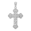 14K White Gold Textured and Beaded Edge Charm - Sophia Jewelers