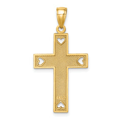 14K I LOVE JESUS Cross w/ Hearts Charm