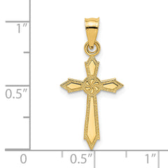 14K w/ Engraved Edges Cross Charm