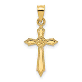 14K w/ Engraved Edges Cross Charm
