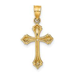 14K Textured w/ Arrow Ends Cross Charm