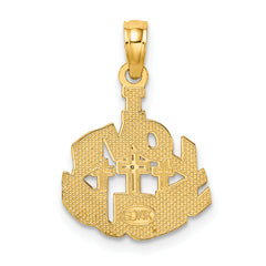 14K I LOVE JESUS Cross Charm