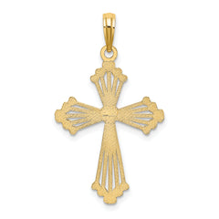 14K Cross w/ Heart Center Charm