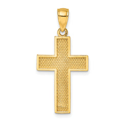 14K Block Cross Charm