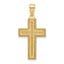 Block Cross Charm in 14K Yellow Gold, 30mm Textured - Sophia Jewelers