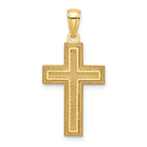 14K Block Cross Charm