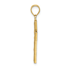 14K Block Cross Charm