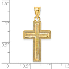 14K Block Cross Charm