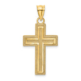 14K Block Cross Charm