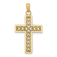 14K Filigree Beaded Outline Cross Charm