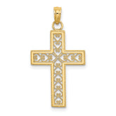 14K Filigree Beaded Outline Cross Charm
