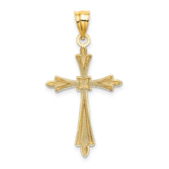 14K D/C Cross w/ Fancy Edges Charm