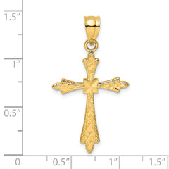 14K D/C Cross w/ Fancy Edges Charm